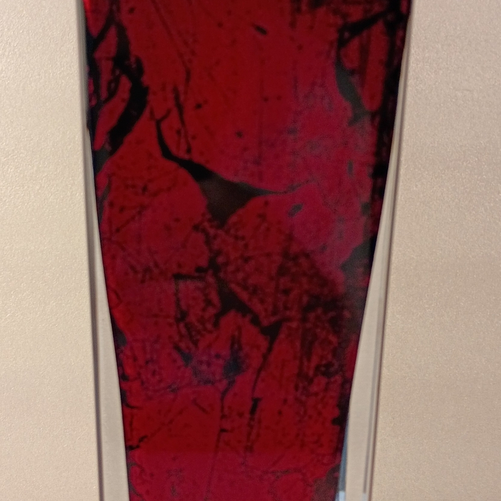 Handmade In Italy Christaleria Toscana 14" Red Black Art Glass Vase Stunning